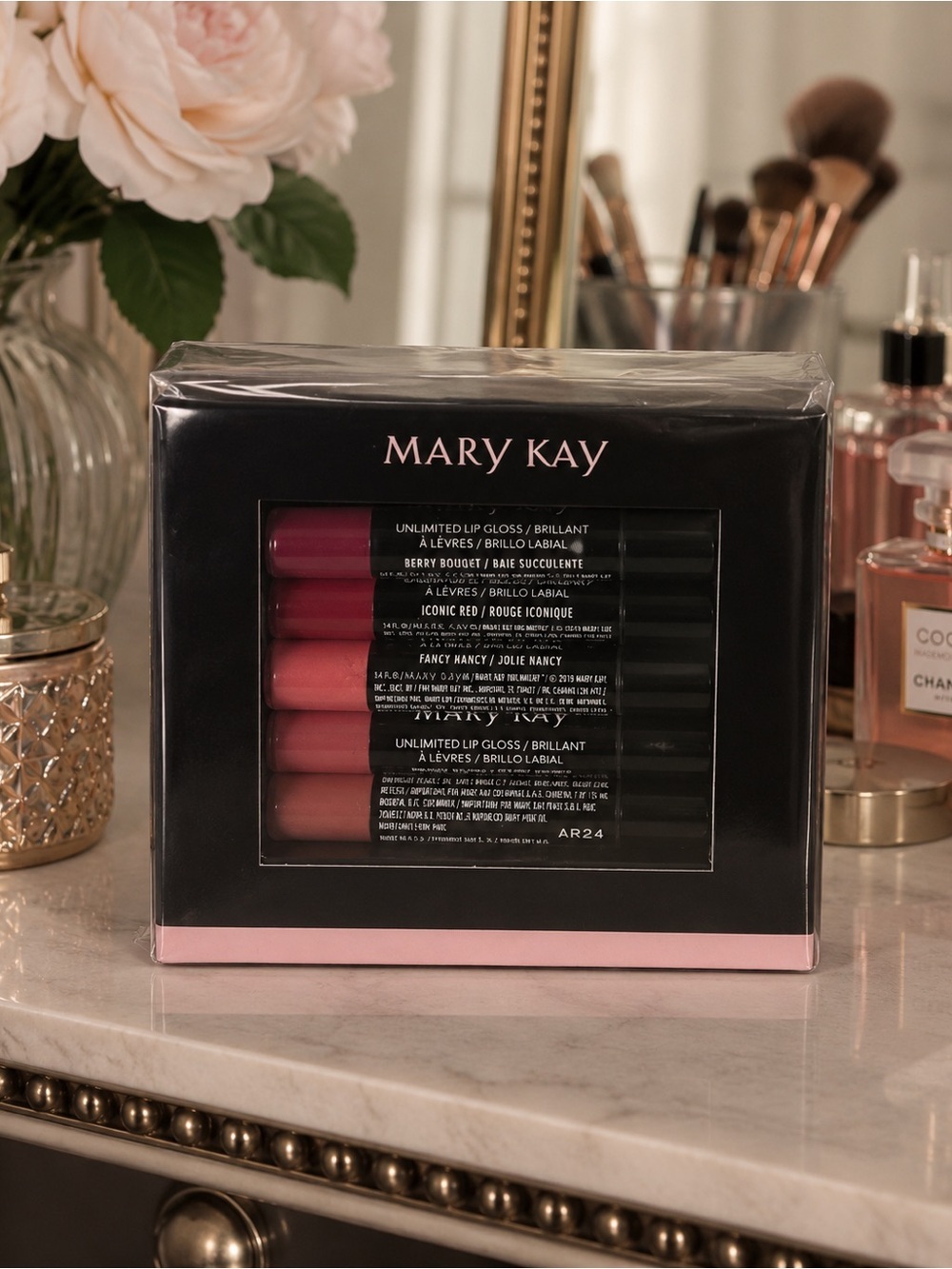Mary Kay Unlimited Lip Gloss Mini Set | Berry Red Fancy Nancy Mauve Nude | NEW